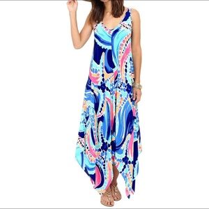 NWT Lilly Pulitzer L Anise Ocean Jewels Maxi Dress